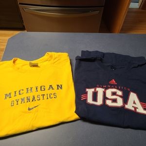 Michigan and USA gymnastics t shirts